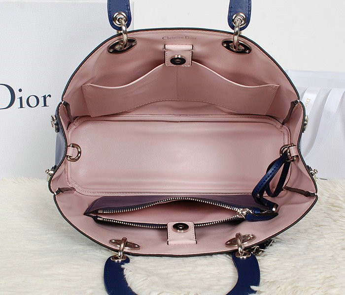 small Christian Dior diorissimo calfskin leather bag 0902 blue - Click Image to Close